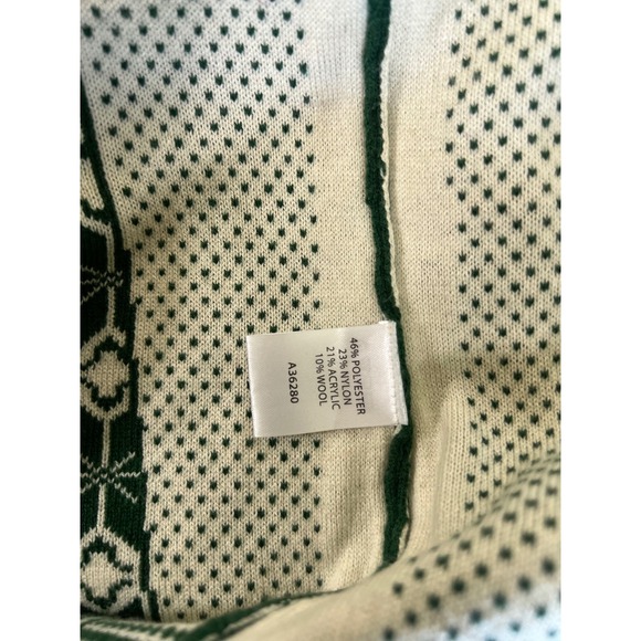 SOLD Women's Petite Appleseed's Fair Isle Cardigan Sweater Green Button Front - Picture 8 of 8